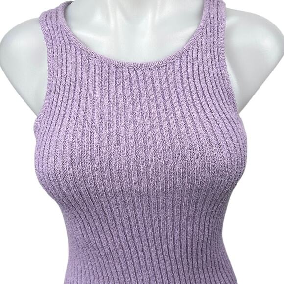 NEW Emory Park Ruby & Jenna Purple Sleeveless Mini Bodycon Sweater Tank Dress M - Picture 3 of 5